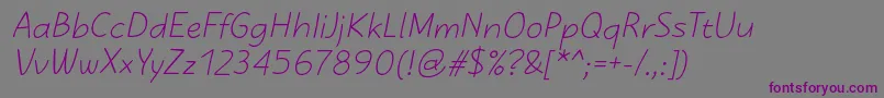 Шрифт KasihItalic – фиолетовые шрифты на сером фоне
