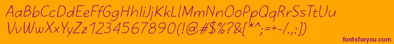 KasihItalic Font – Purple Fonts on Orange Background