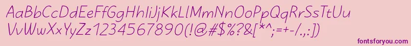 KasihItalic-Schriftart – Violette Schriften auf rosa Hintergrund