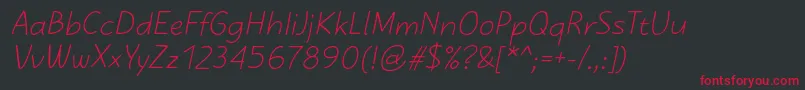 KasihItalic Font – Red Fonts on Black Background