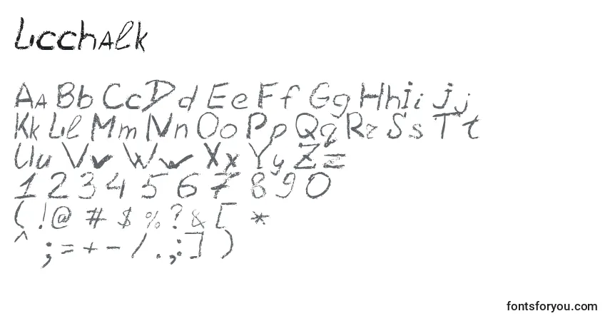 A fonte Lcchalk – alfabeto, números, caracteres especiais