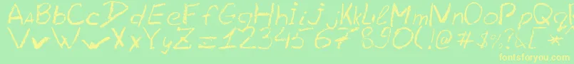 Lcchalk Font – Yellow Fonts on Green Background