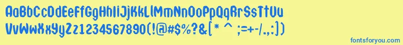 ATechnicsbrlDemibold Font – Blue Fonts on Yellow Background