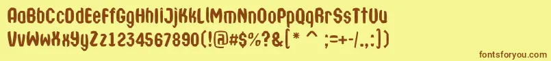 ATechnicsbrlDemibold Font – Brown Fonts on Yellow Background