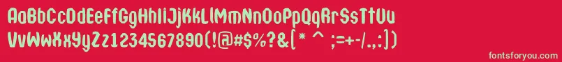 ATechnicsbrlDemibold Font – Green Fonts on Red Background