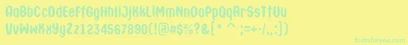 ATechnicsbrlDemibold Font – Green Fonts on Yellow Background