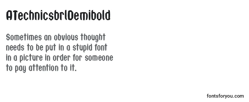 Review of the ATechnicsbrlDemibold Font
