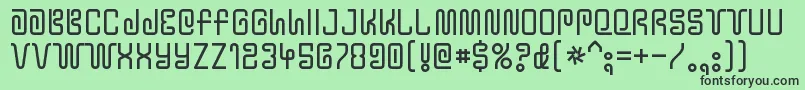 フォントYtwokbugRegular – 緑の背景に黒い文字