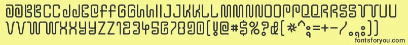 YtwokbugRegular Font – Black Fonts on Yellow Background