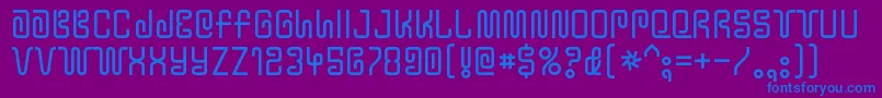 Fonte YtwokbugRegular – fontes azuis em um fundo violeta