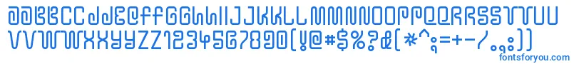 YtwokbugRegular-Schriftart – Blaue Schriften auf weißem Hintergrund