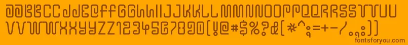 フォントYtwokbugRegular – オレンジの背景に茶色のフォント