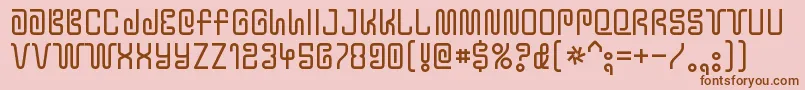YtwokbugRegular-Schriftart – Braune Schriften auf rosa Hintergrund
