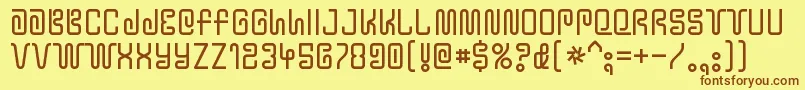 YtwokbugRegular-fontti – ruskeat fontit keltaisella taustalla