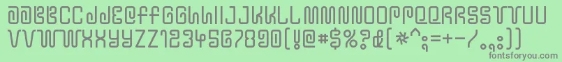 YtwokbugRegular Font – Gray Fonts on Green Background