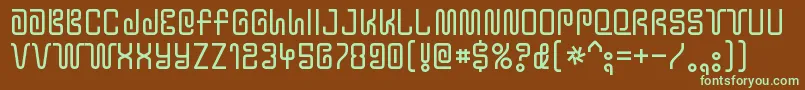 YtwokbugRegular Font – Green Fonts on Brown Background