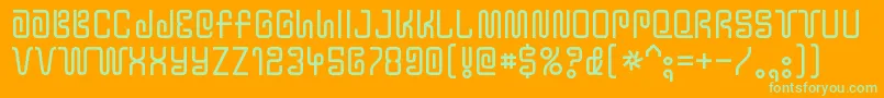 フォントYtwokbugRegular – オレンジの背景に緑のフォント