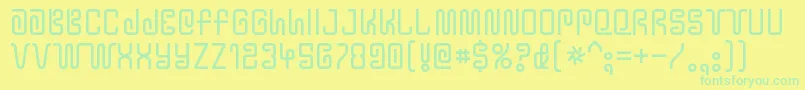 YtwokbugRegular Font – Green Fonts on Yellow Background