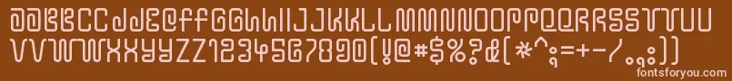 フォントYtwokbugRegular – 茶色の背景にピンクのフォント