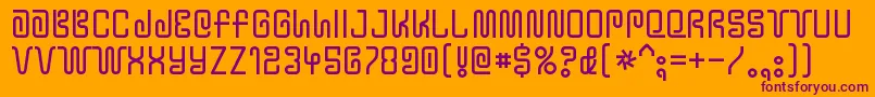 YtwokbugRegular Font – Purple Fonts on Orange Background