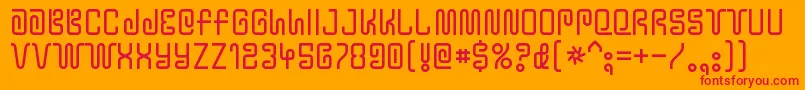 YtwokbugRegular Font – Red Fonts on Orange Background