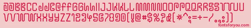 YtwokbugRegular Font – Red Fonts on Pink Background