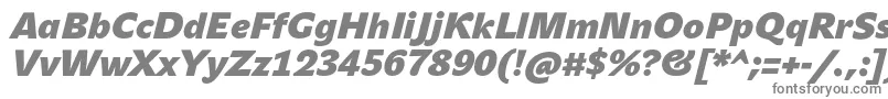 フォントJohnsansHeavyProBoldItalic – 白い背景に灰色の文字