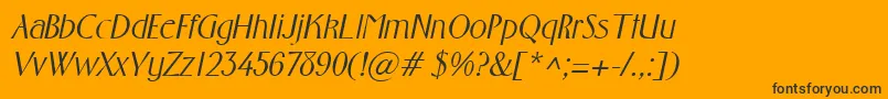 FosterItalic Font – Black Fonts on Orange Background