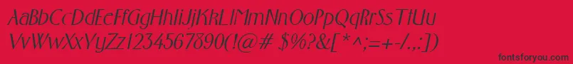 FosterItalic Font – Black Fonts on Red Background