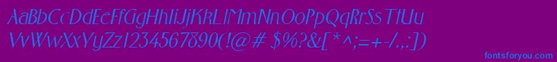 FosterItalic Font – Blue Fonts on Purple Background