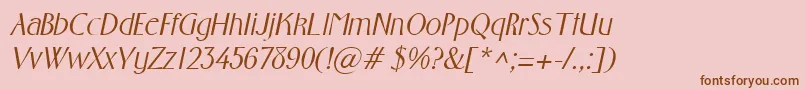 Шрифт FosterItalic – коричневые шрифты на розовом фоне