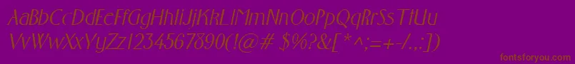 FosterItalic Font – Brown Fonts on Purple Background