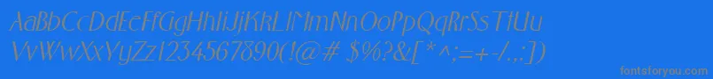 Weitere Informationen zur FosterItalic-Schriftart FosterItalic-Schriftart – Graue Schriften auf blauem Hintergrund