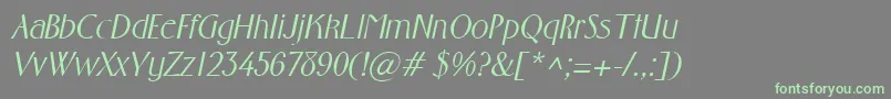 FosterItalic Font – Green Fonts on Gray Background