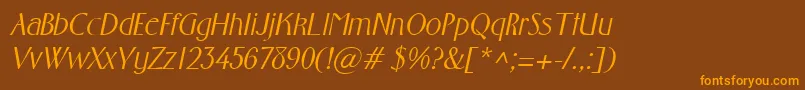 FosterItalic Font – Orange Fonts on Brown Background