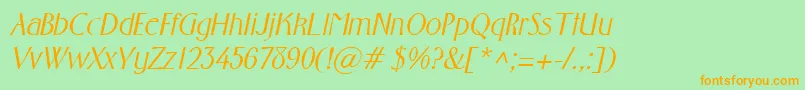 FosterItalic Font – Orange Fonts on Green Background