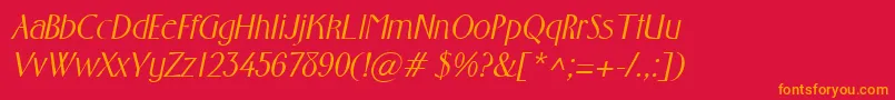 FosterItalic Font – Orange Fonts on Red Background