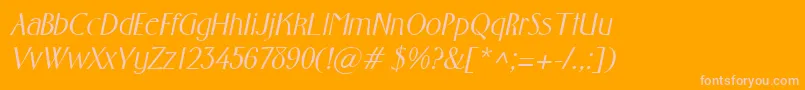 FosterItalic Font – Pink Fonts on Orange Background