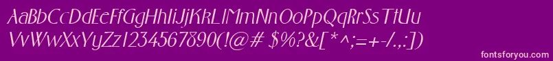 FosterItalic Font – Pink Fonts on Purple Background
