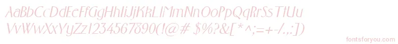 FosterItalic Font – Pink Fonts on White Background