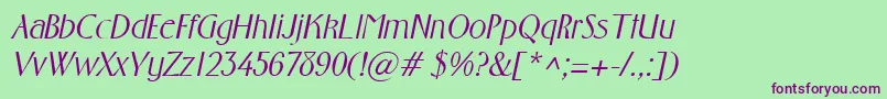 FosterItalic Font – Purple Fonts on Green Background