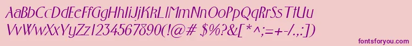 FosterItalic Font – Purple Fonts on Pink Background