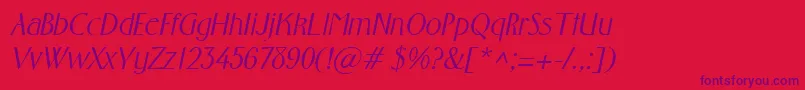 Police FosterItalic – polices violettes sur fond rouge