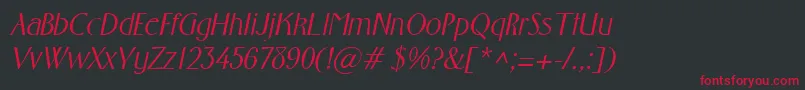 FosterItalic Font – Red Fonts on Black Background