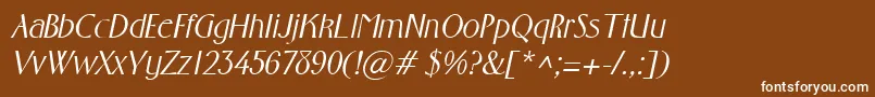 FosterItalic Font – White Fonts on Brown Background