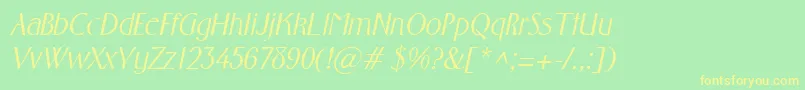FosterItalic Font – Yellow Fonts on Green Background