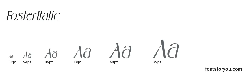 Größen der Schriftart FosterItalic
