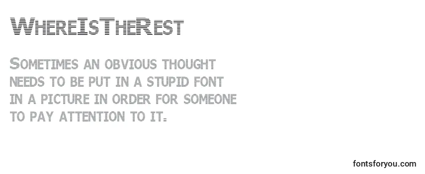 Review of the WhereIsTheRest Font