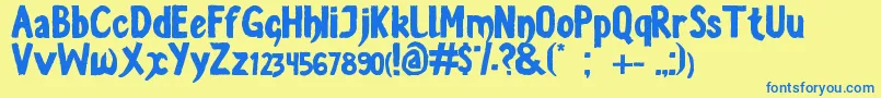 LevantateYAndate Font – Blue Fonts on Yellow Background