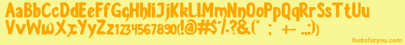 LevantateYAndate Font – Orange Fonts on Yellow Background
